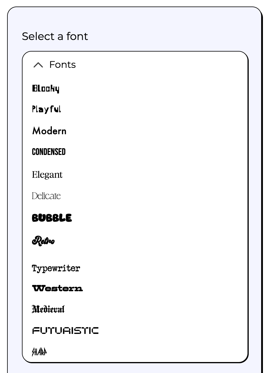 Font Dropdown Image