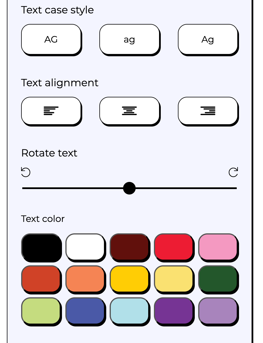 Text Customization Image